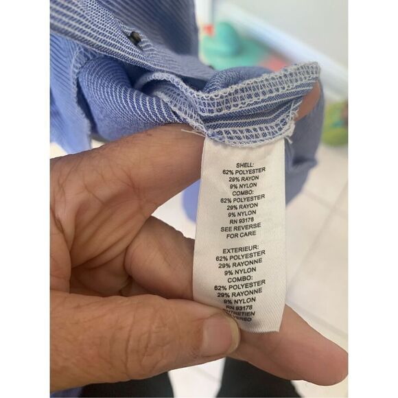 Elie Tahari Shirt Dress Striped Sleeveless Stretch Belted Pockets Snap Front - Picture 5 of 10